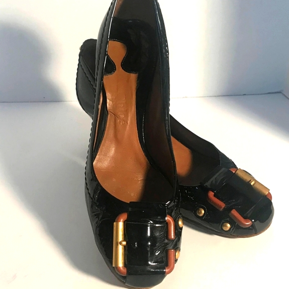 Chloe Shoes - Chloe black wedge shoes vintage. Size 7.5